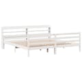 Miniatyrbilde 4 av 11: vidaXL Sengeramme med hodegavl hvit 200x200 cm heltre furu