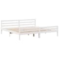 Miniatyrbilde 6 av 11: vidaXL Sengeramme med hodegavl hvit 200x200 cm heltre furu