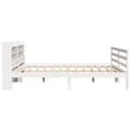 Miniatyrbilde 8 av 11: vidaXL Sengeramme med hodegavl hvit 200x200 cm heltre furu