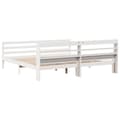Miniatyrbilde 9 av 11: vidaXL Sengeramme med hodegavl hvit 200x200 cm heltre furu