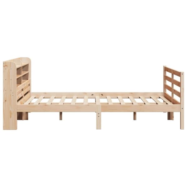 vidaXL sengeramme med sengegavl 135x190 cm massivt fyrretræ hvid