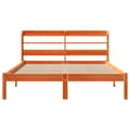 Miniatyrbilde 7 av 11: vidaXL Sengeramme med hodegavl voksbrun 135x190 cm heltre furu