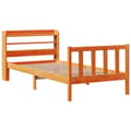 Miniatyrbilde 4 av 11: vidaXL Sengeramme med hodegavl voksbrun 75x190 cm heltre furu