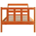 Miniatyrbilde 5 av 11: vidaXL Sengeramme med hodegavl voksbrun 75x190 cm heltre furu