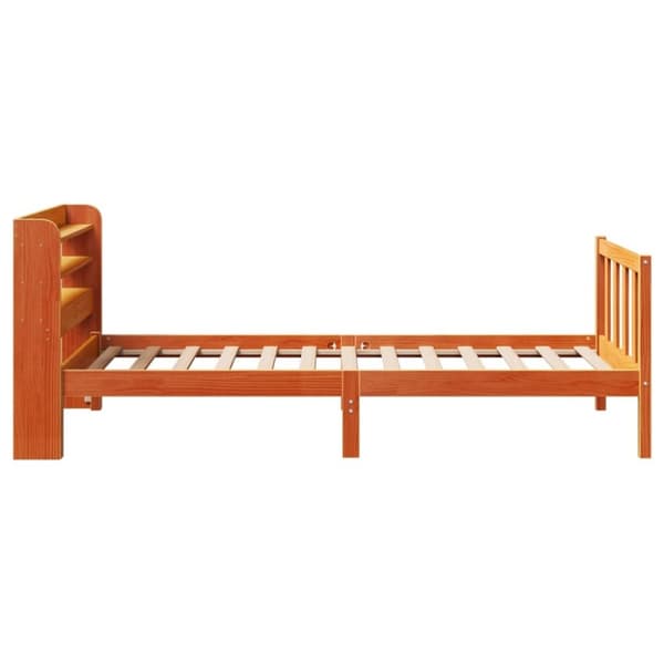 vidaXL Sengeramme med hodegavl voksbrun 75x190 cm heltre furu