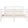 Miniatyrbilde 5 av 11: vidaXL Sengeramme med hodegavl hvit 140x200 cm heltre furu
