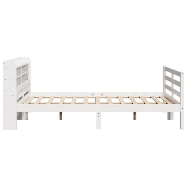 vidaXL Sengeramme med hodegavl hvit 140x200 cm heltre furu