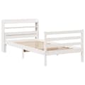 Miniatyrbilde 4 av 11: vidaXL Sengeramme med hodegavl hvit 100x200 cm heltre furu