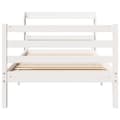 Miniatyrbilde 5 av 11: vidaXL Sengeramme med hodegavl hvit 100x200 cm heltre furu