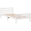 Miniatyrbilde 6 av 11: vidaXL Sengeramme med hodegavl hvit 100x200 cm heltre furu