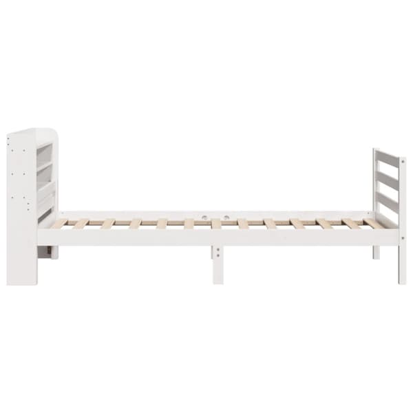 vidaXL Sengeramme med hodegavl hvit 100x200 cm heltre furu