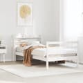 Miniatyrbilde 2 av 11: vidaXL Sengeramme med hodegavl hvit 100x200 cm heltre furu