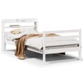 Miniatyrbilde 1 av 11: vidaXL Sengeramme med hodegavl hvit 100x200 cm heltre furu