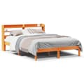 Miniatyrbilde 1 av 11: vidaXL Sengeramme med hodegavl voksbrun 150x200 cm heltre furu