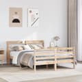Miniatyrbilde 2 av 11: vidaXL Sengeramme med hodegavl 150x200 cm heltre furu