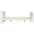 Miniatyrbilde 8 av 11: vidaXL Sengeramme med hodegavl hvit 150x200 cm heltre furu
