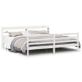 Miniatyrbilde 3 av 11: vidaXL Sengeramme med hodegavl hvit 180x200 cm heltre furu