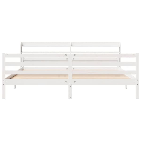 vidaXL Sengeramme med hodegavl hvit 180x200 cm heltre furu