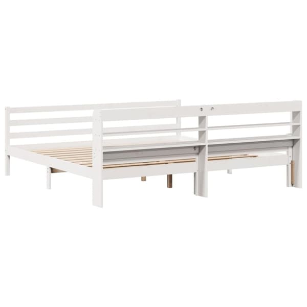 vidaXL Sengeramme med hodegavl hvit 180x200 cm heltre furu