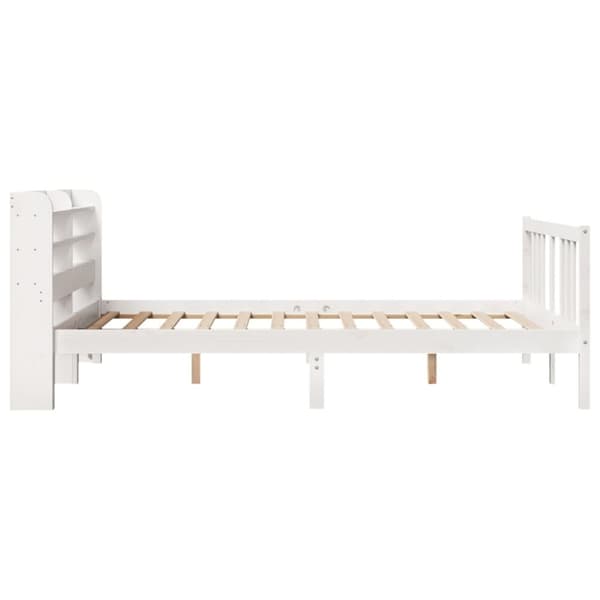 vidaXL Sengeramme med hodegavl hvit 160x200 cm heltre furu