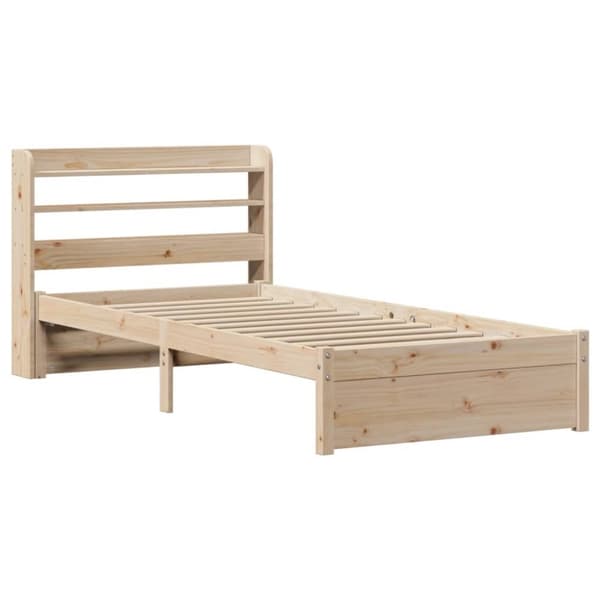 vidaXL Sengeramme med hodegavl 90x190 cm heltre furu