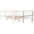 Miniatyrbilde 9 av 11: vidaXL Sengeramme med hodegavl hvit 150x200 cm heltre furu