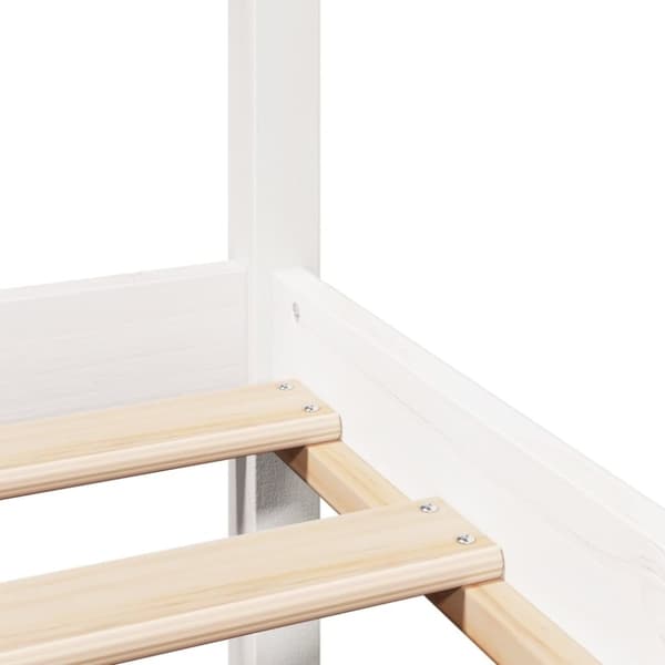 vidaXL Sengeramme med hodegavl hvit 150x200 cm heltre furu