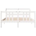 Miniatyrbilde 5 av 11: vidaXL Sengeramme med hodegavl hvit 140x200 cm heltre furu
