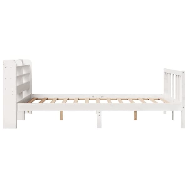 vidaXL Sengeramme med hodegavl hvit 140x200 cm heltre furu