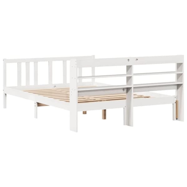 vidaXL Sengeramme med hodegavl hvit 140x200 cm heltre furu