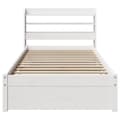 Miniatyrbilde 5 av 11: vidaXL Sengeramme med hodegavl hvit 100x200 cm heltre furu