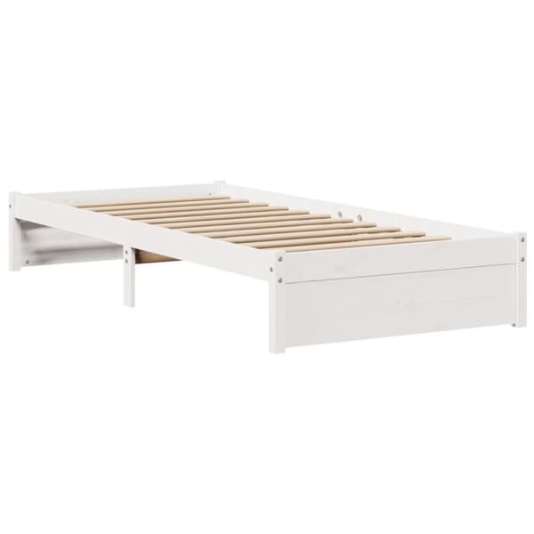 vidaXL Sengeramme med hodegavl hvit 100x200 cm heltre furu