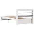 Miniatyrbilde 9 av 11: vidaXL Sengeramme med hodegavl hvit 100x200 cm heltre furu