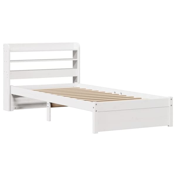 vidaXL Sengeramme med hodegavl hvit 75x190 cm heltre furu