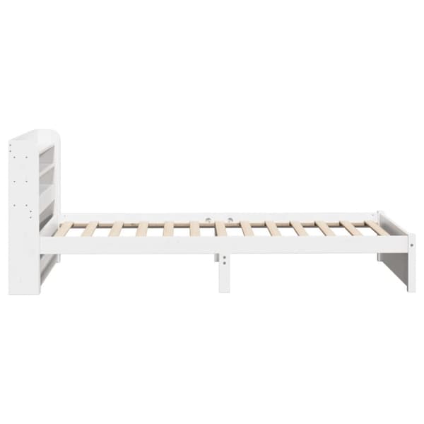 vidaXL Sengeramme med hodegavl hvit 75x190 cm heltre furu
