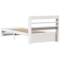 Miniatyrbilde 9 av 11: vidaXL Sengeramme med hodegavl hvit 75x190 cm heltre furu