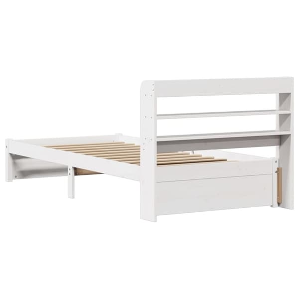 vidaXL Sengeramme med hodegavl hvit 75x190 cm heltre furu