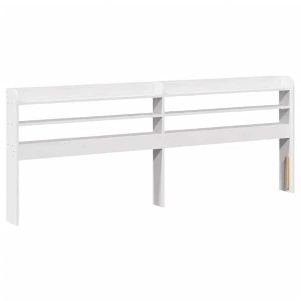 vidaXL Sengeramme med hodegavl hvit 200x200 cm heltre furu