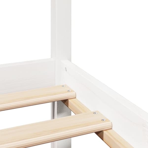 vidaXL Sengeramme med hodegavl hvit 200x200 cm heltre furu