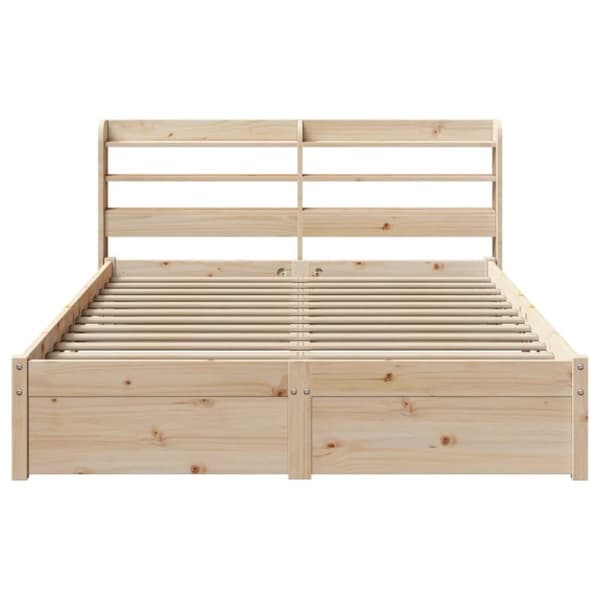 vidaXL Sengeramme med hodegavl 140x190 cm heltre furu