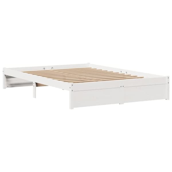 vidaXL Sengeramme med hovedgærde uden madras Hvid 140x200 cm