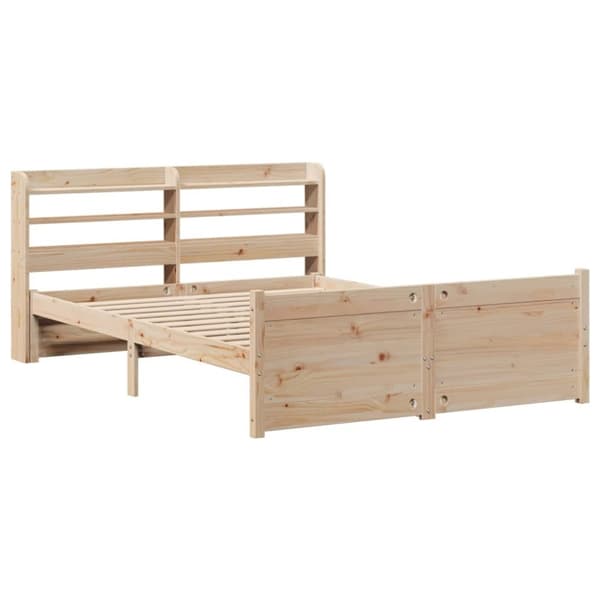 vidaXL sengeramme med sengegavl 140x200 cm massivt fyrretræ hvid
