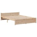 Miniatyrbillede 5 af 11: vidaXL sengeramme med sengegavl 140x200 cm massivt fyrretræ hvid