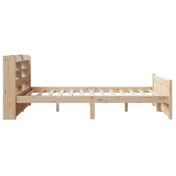 vidaXL sengeramme med sengegavl 140x200 cm massivt fyrretræ hvid