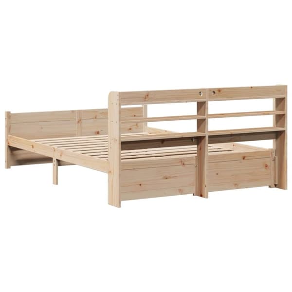 vidaXL sengeramme med sengegavl 140x200 cm massivt fyrretræ hvid