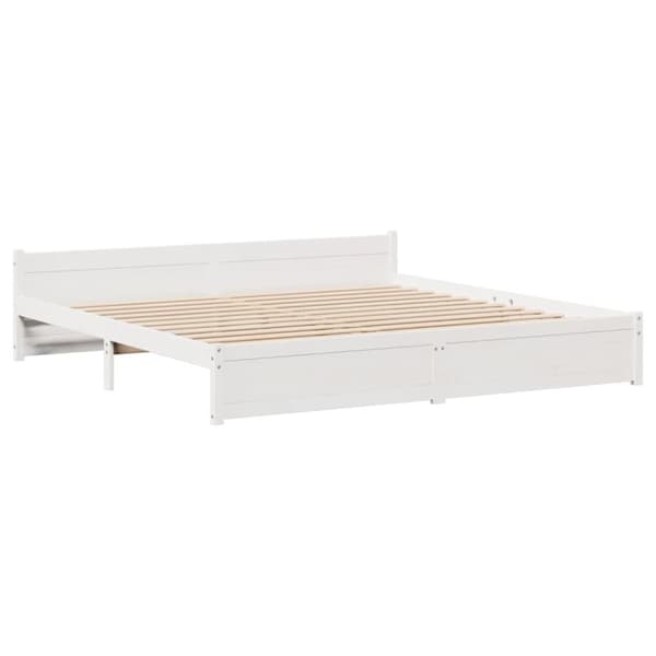 vidaXL Sengeramme med hovedgærde uden madras Hvid 180x200 cm