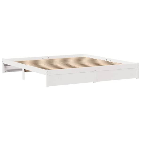 vidaXL Sengeramme med hodegavl hvit 180x200 cm heltre furu