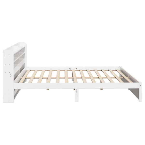 vidaXL Sengeramme med hodegavl hvit 180x200 cm heltre furu
