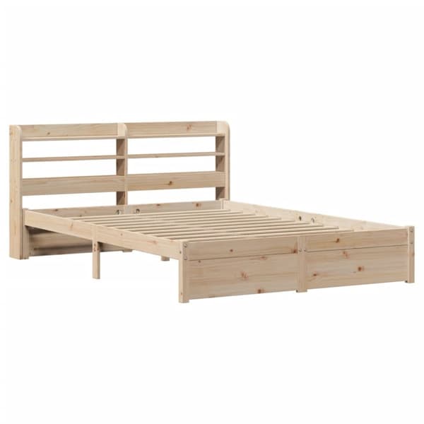 vidaXL sengeramme med sengegavl 150x200 cm massivt fyrretræ