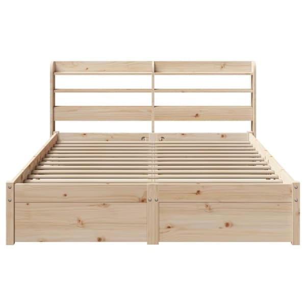 vidaXL sengeramme med sengegavl 150x200 cm massivt fyrretræ